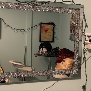 Sparkling Silver Decorative Wall Mirror - Silver